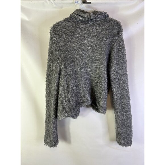 Alice + Olivia Teddy Wrap Cropped Cardigan Sweater Gray - Picture 10 of 10